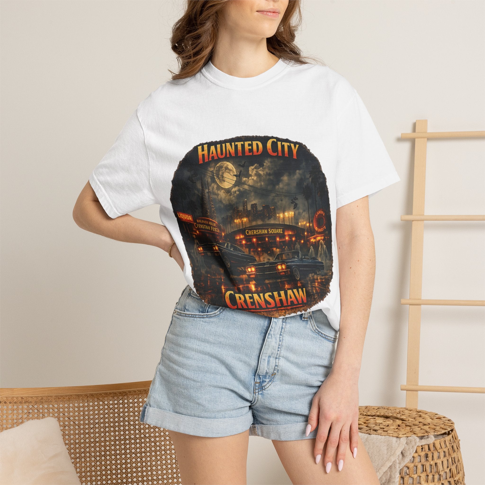 Haunted City Crenshaw T-Shirt — Vintage Halloween Carnival Graphic Tee