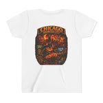 Chicago Haunted City Youth Tee — Halloween Pumpkin Skyline Shirt
