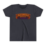 Jacksonville Haunted City Youth Tee — Halloween Smiling Mask Character