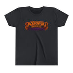 Jacksonville Haunted City Youth Tee — Halloween Smiling Mask Character