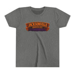 Jacksonville Haunted City Youth Tee — Halloween Smiling Mask Character