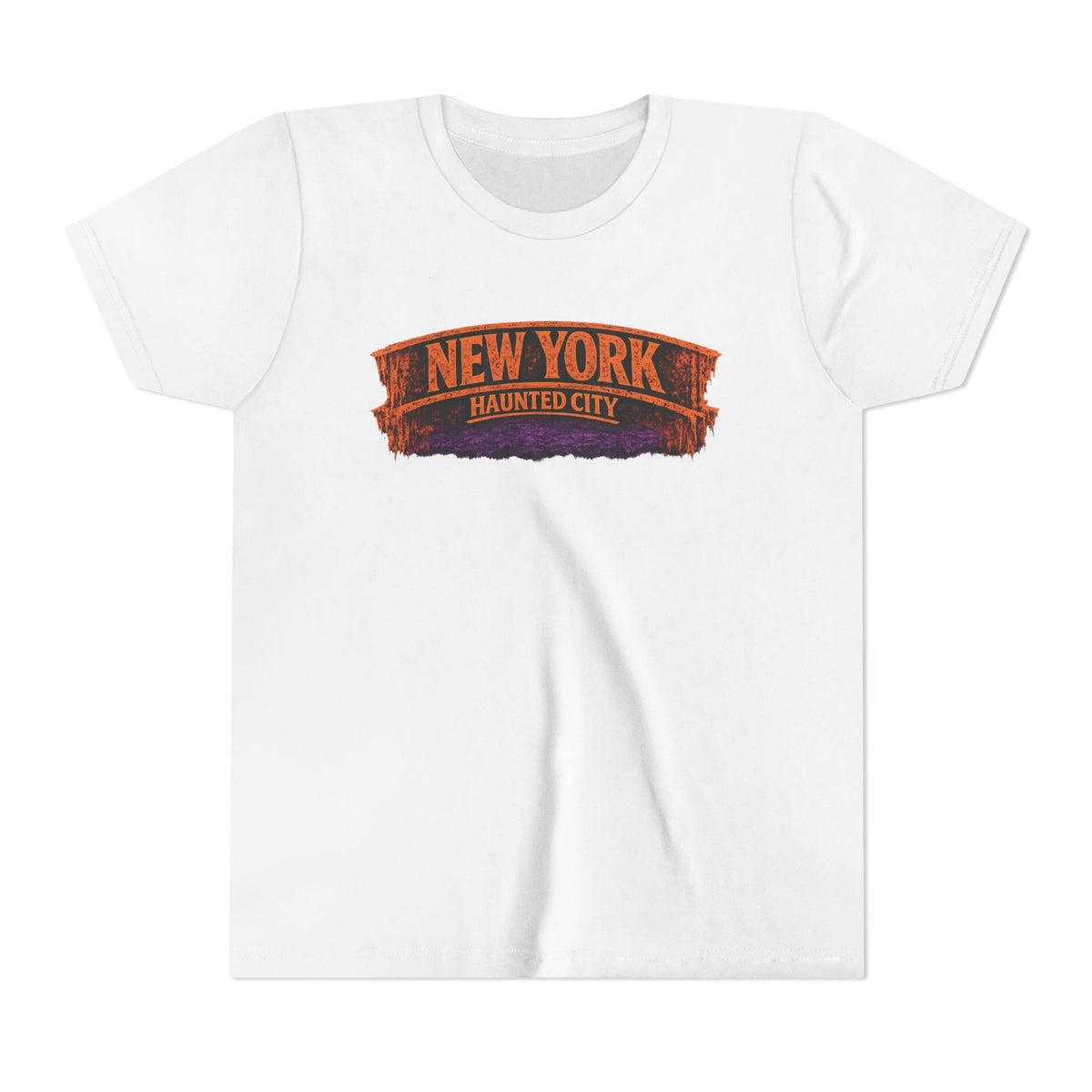 New York Haunted City Youth Tee — Halloween Pumpkin Jack-O'-Lantern Shirt
