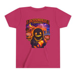 Jacksonville Haunted City Youth Tee — Halloween Smiling Mask Character