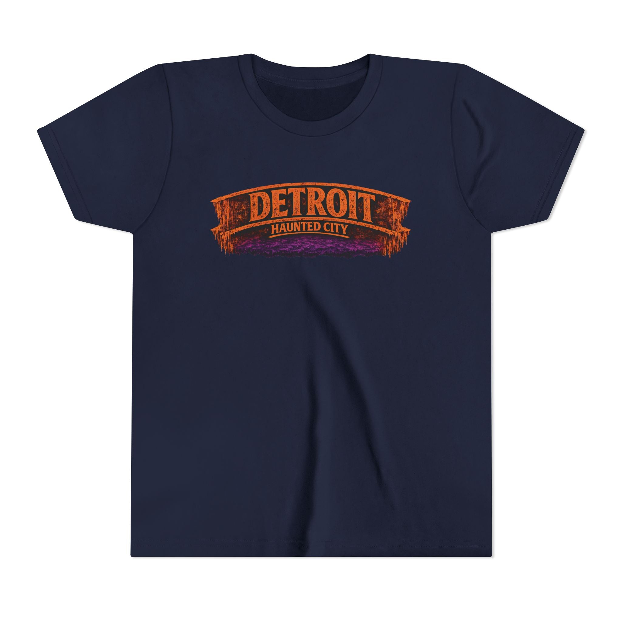 Detroit Haunted City Youth Tee — Halloween Monster Pumpkin Graphic