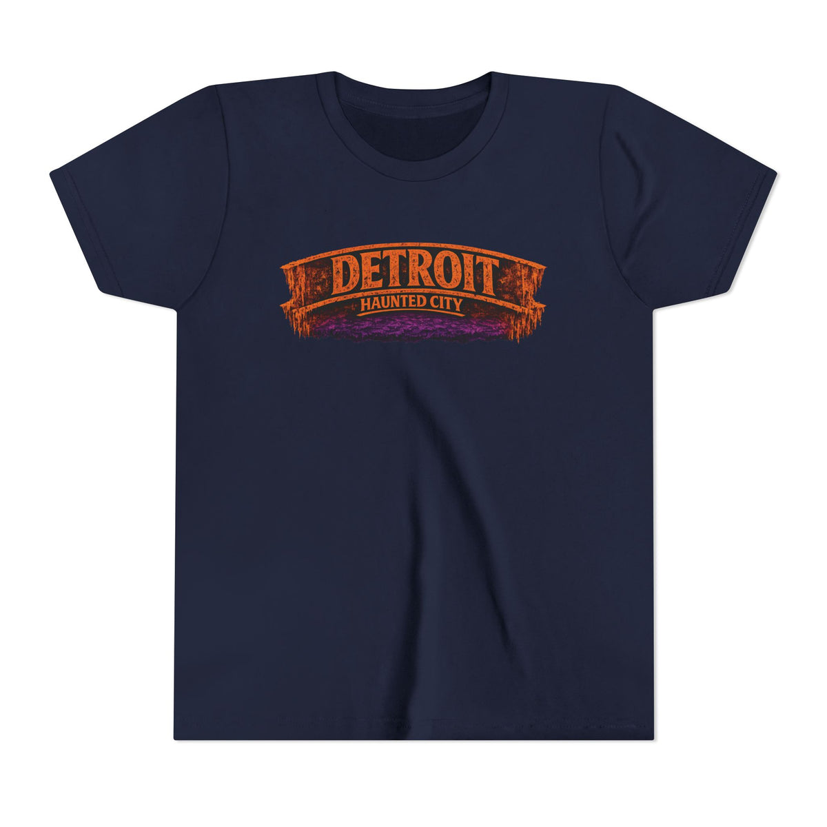 Detroit Haunted City Youth Tee — Halloween Monster Pumpkin Graphic