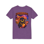 Jacksonville Haunted City Youth Tee — Halloween Smiling Mask Character