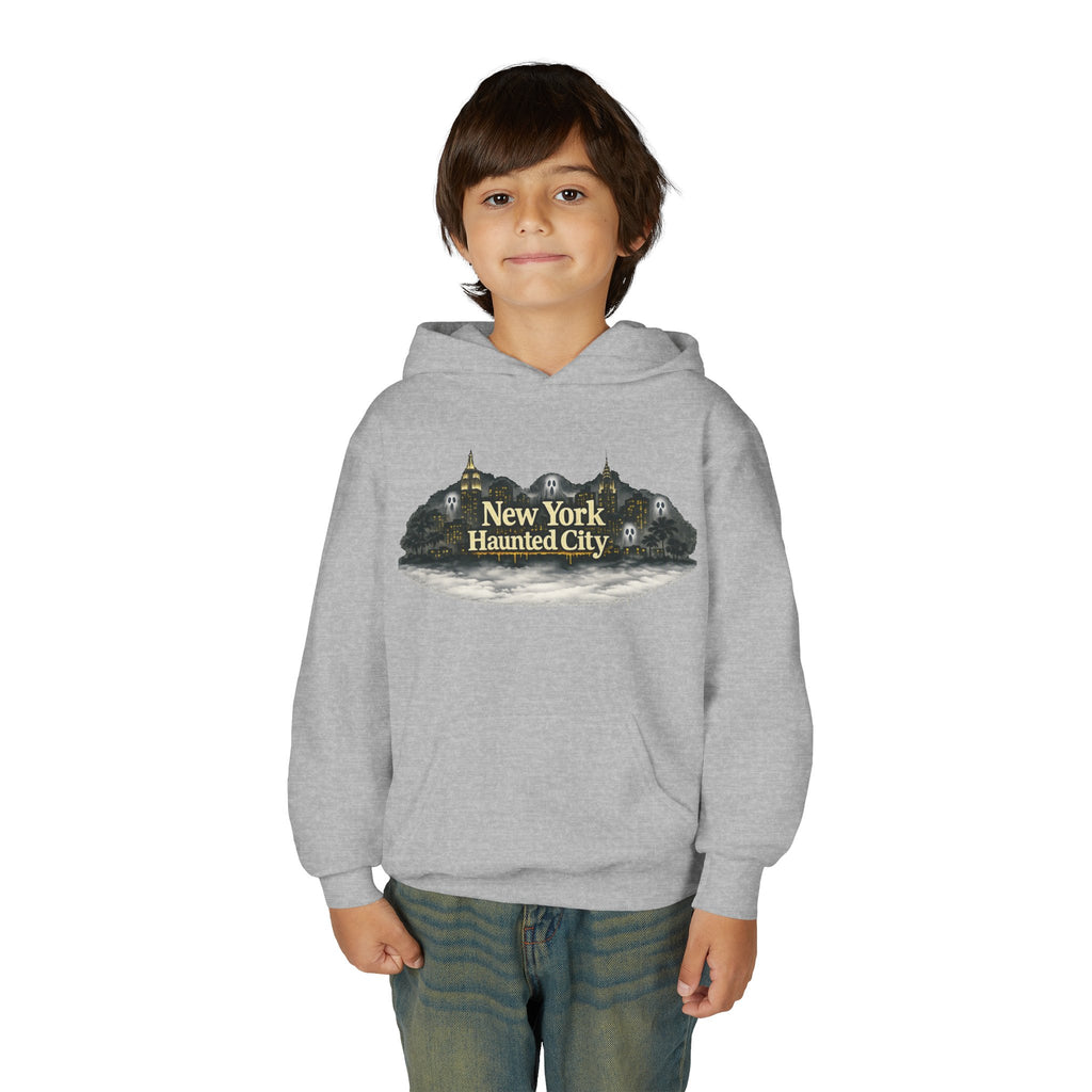 Youth Hoodie – New York Haunted City Vintage Spooky Graphic