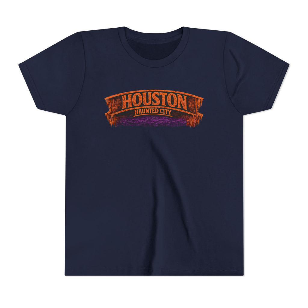 Youth Tee - Houston Haunted City Pumpkin Astronaut Halloween Shirt