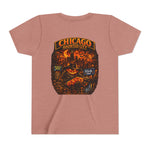 Chicago Haunted City Youth Tee — Halloween Pumpkin Skyline Shirt
