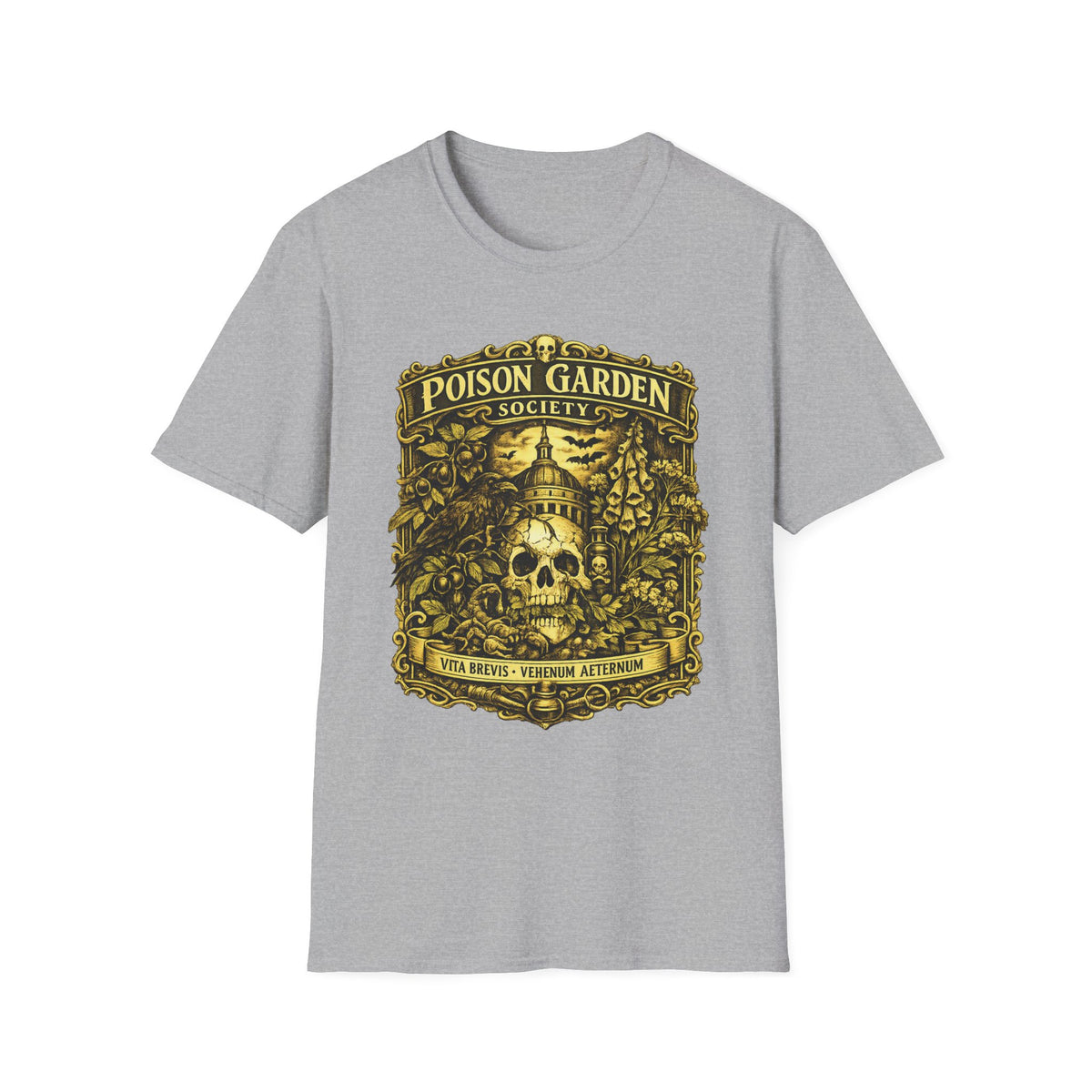 Poison Garden Society T-Shirt — Gothic Skull Botanical Tee