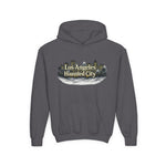 Los Angeles Haunted City Youth Hoodie — Spooky Cityscape Pullover