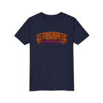 Chicago Haunted City Youth Tee — Halloween Pumpkin Skyline Shirt