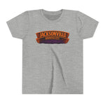 Jacksonville Haunted City Youth Tee — Halloween Smiling Mask Character