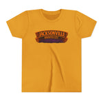 Jacksonville Haunted City Youth Tee — Halloween Smiling Mask Character