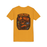 Chicago Haunted City Youth Tee — Halloween Pumpkin Skyline Shirt