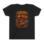 Chicago Haunted City Youth Tee — Halloween Pumpkin Skyline Shirt