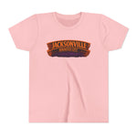 Jacksonville Haunted City Youth Tee — Halloween Smiling Mask Character