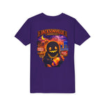 Jacksonville Haunted City Youth Tee — Halloween Smiling Mask Character
