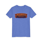 Jacksonville Haunted City Youth Tee — Halloween Smiling Mask Character