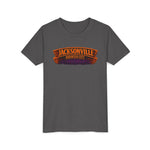 Jacksonville Haunted City Youth Tee — Halloween Smiling Mask Character