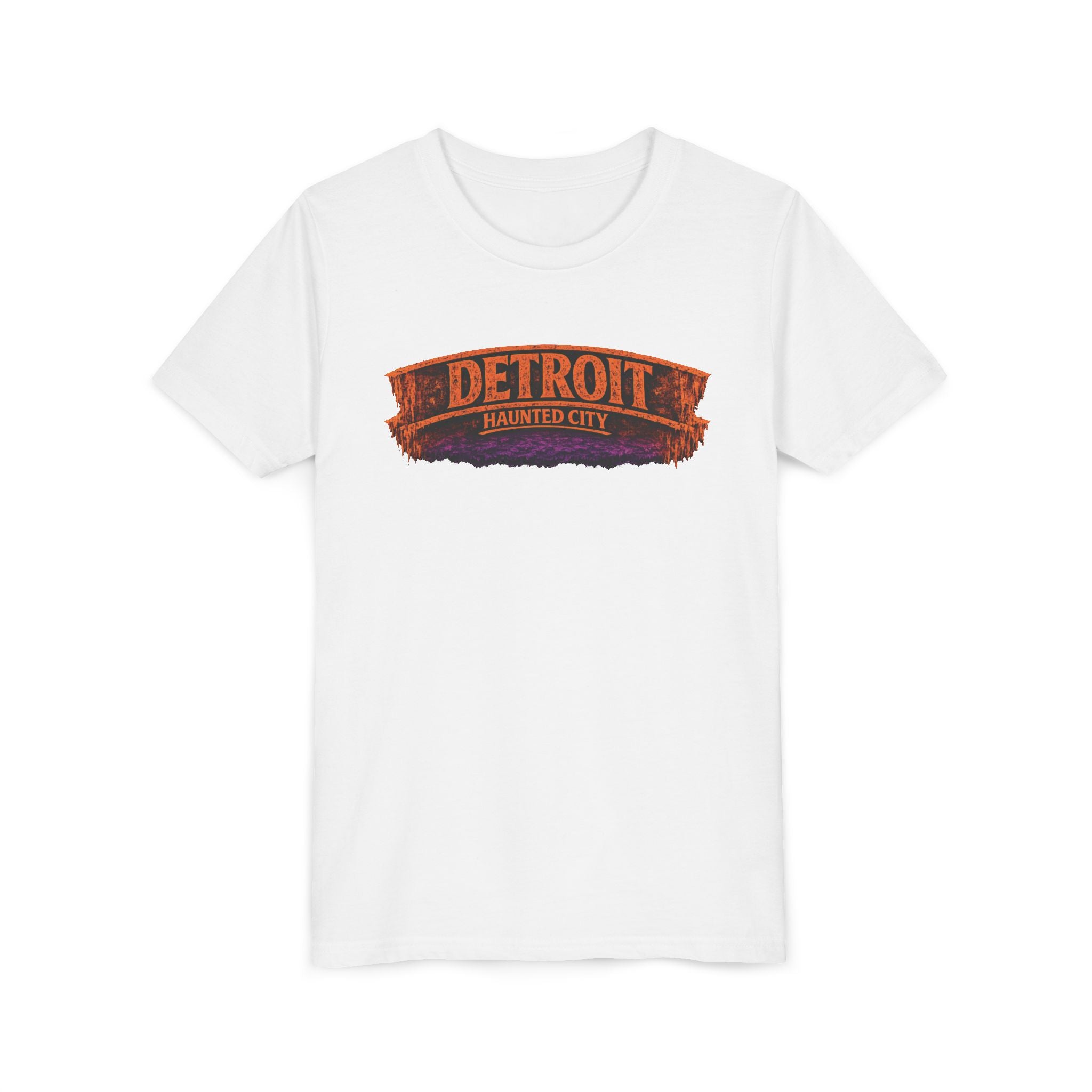 Detroit Haunted City Youth Tee — Halloween Monster Pumpkin Graphic