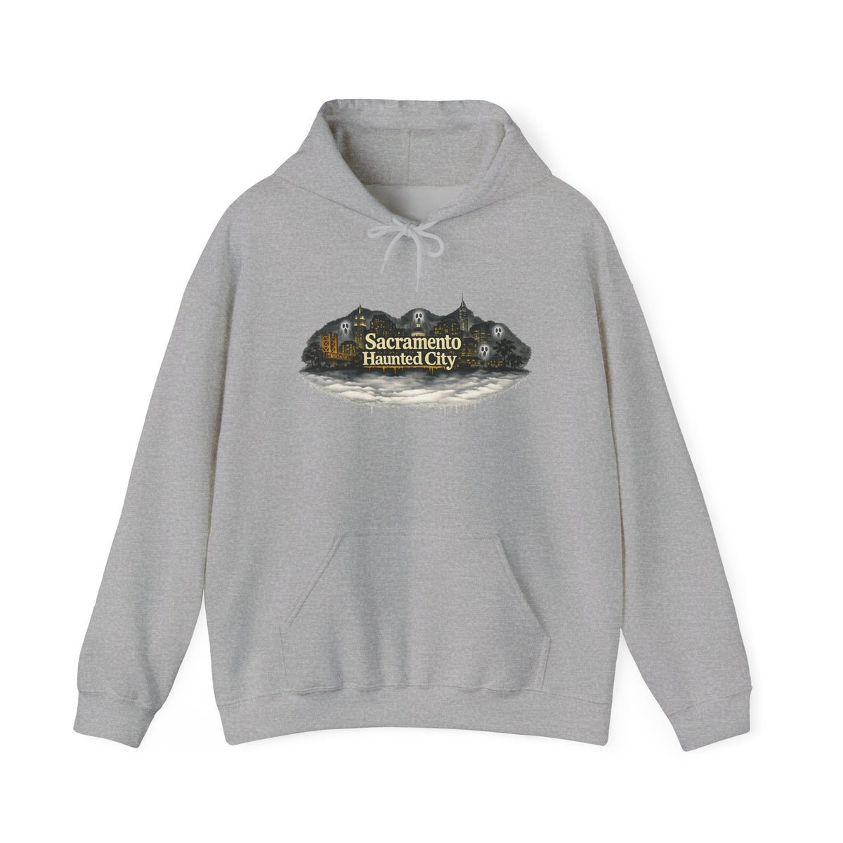 Sacramento Haunted City Hoodie — Spooky Vintage Ghost Town Graphic