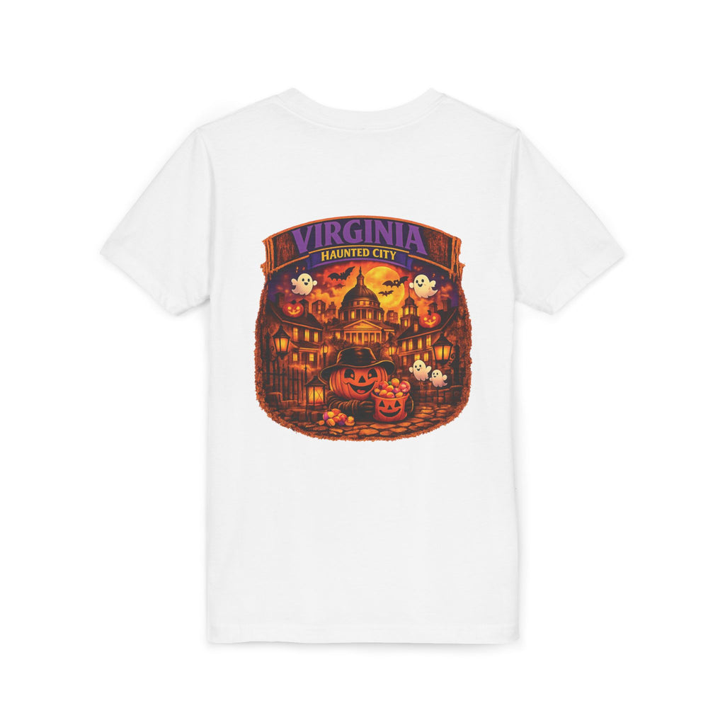 Virginia Haunted City Youth Tee — Halloween Pumpkin Ghosts Tee
