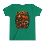 Chicago Haunted City Youth Tee — Halloween Pumpkin Skyline Shirt