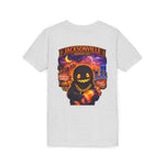 Jacksonville Haunted City Youth Tee — Halloween Smiling Mask Character