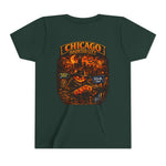 Chicago Haunted City Youth Tee — Halloween Pumpkin Skyline Shirt