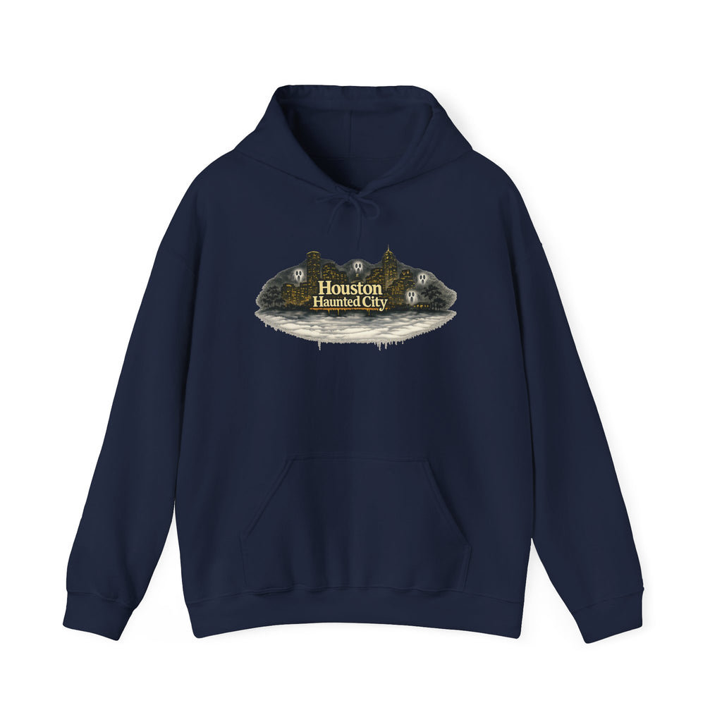 Houston Haunted City Hoodie — Vintage Spooky Ghost Design