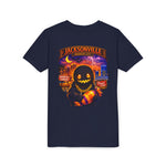 Jacksonville Haunted City Youth Tee — Halloween Smiling Mask Character