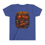 Chicago Haunted City Youth Tee — Halloween Pumpkin Skyline Shirt