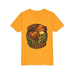 Stay Creepy Youth Tee — Halloween Pumpkin & Skull Kids T-Shirt