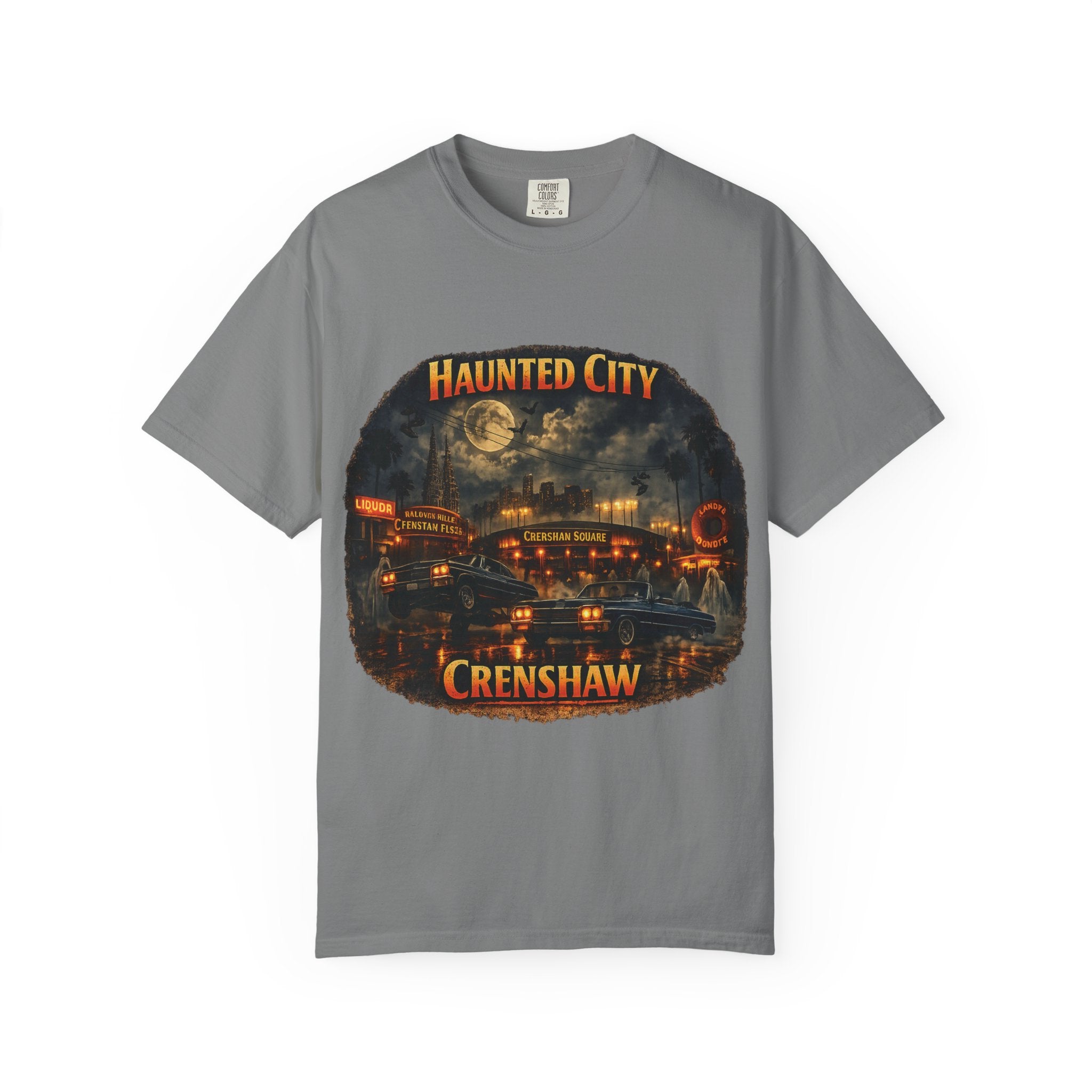 Haunted City Crenshaw T-Shirt — Vintage Halloween Carnival Graphic Tee