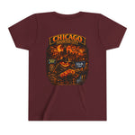 Chicago Haunted City Youth Tee — Halloween Pumpkin Skyline Shirt