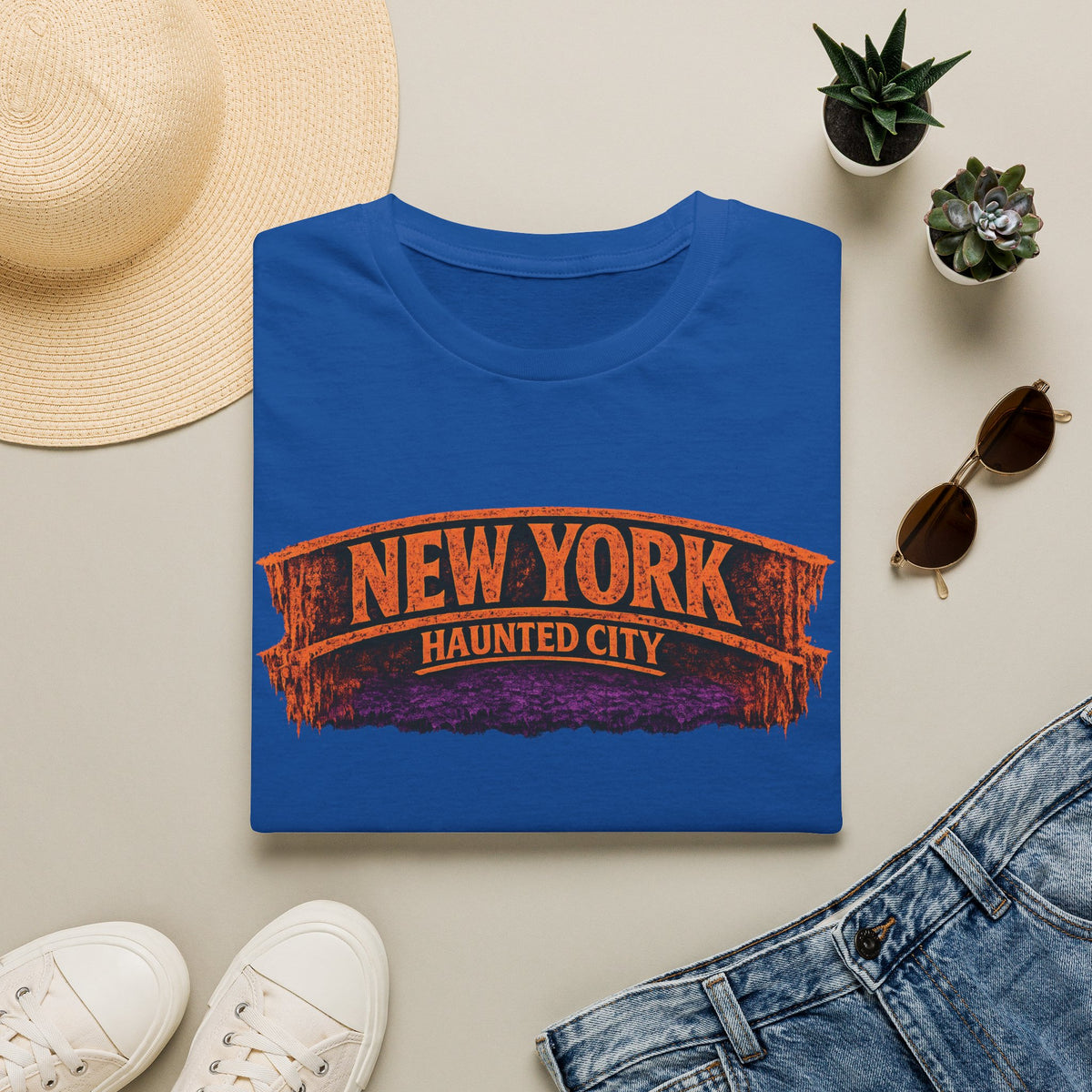 New York Haunted City T‑Shirt — Vintage Horror NYC Graphic Tee