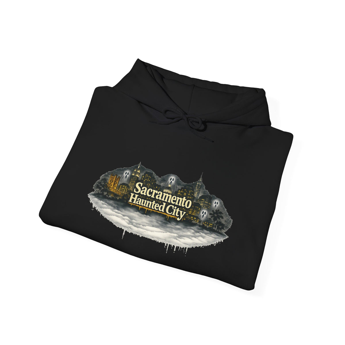 Sacramento Haunted City Hoodie — Spooky Vintage Ghost Town Graphic