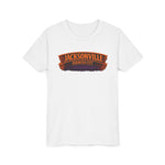 Jacksonville Haunted City Youth Tee — Halloween Smiling Mask Character