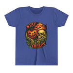 Stay Creepy Youth Tee — Halloween Pumpkin & Skull Kids T-Shirt