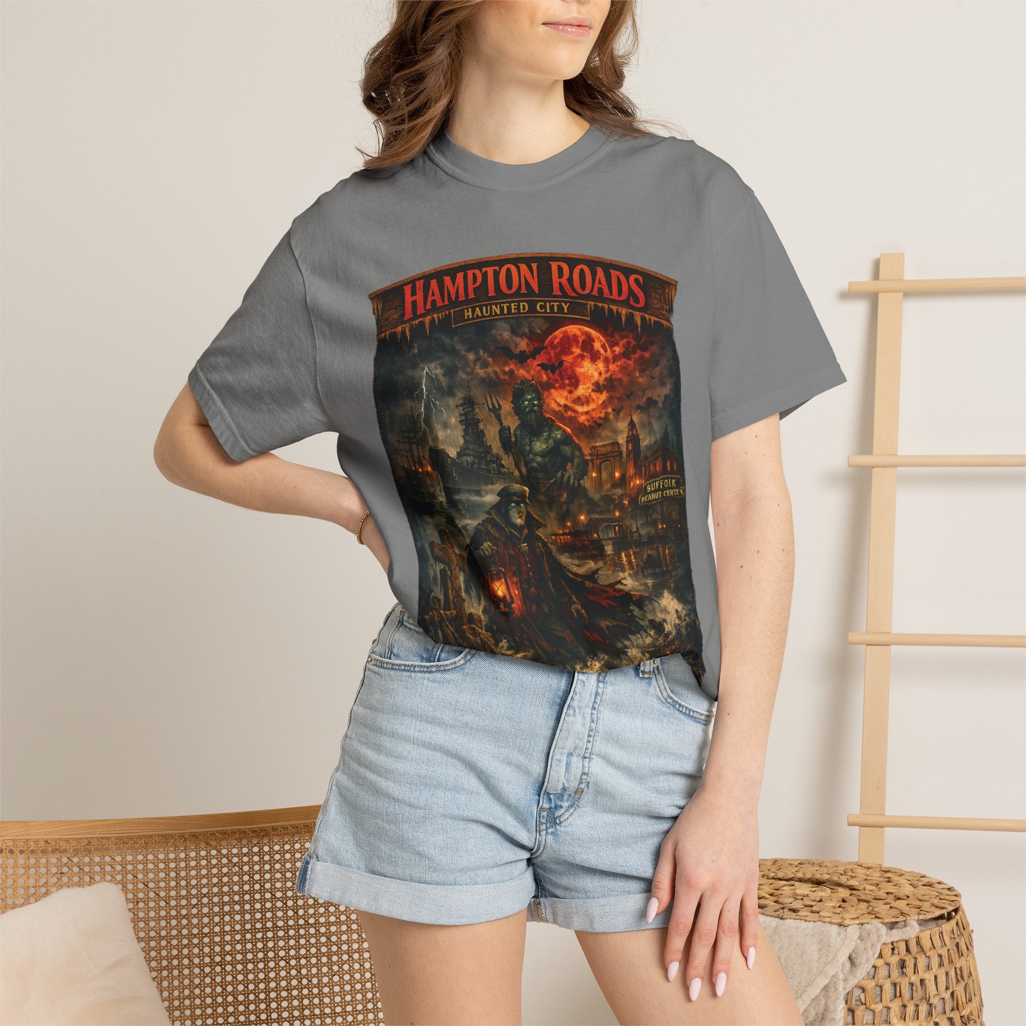 Hampton Roads Haunted City T-Shirt — Spooky Gothic Halloween Tee