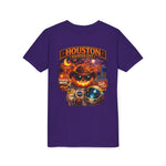 Youth Tee - Houston Haunted City Pumpkin Astronaut Halloween Shirt