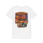 Youth Tee - Houston Haunted City Pumpkin Astronaut Halloween Shirt