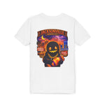 Jacksonville Haunted City Youth Tee — Halloween Smiling Mask Character