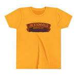 Jacksonville Haunted City Youth Tee — Halloween Smiling Mask Character