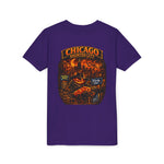 Chicago Haunted City Youth Tee — Halloween Pumpkin Skyline Shirt