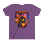 Jacksonville Haunted City Youth Tee — Halloween Smiling Mask Character