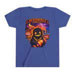 Jacksonville Haunted City Youth Tee — Halloween Smiling Mask Character