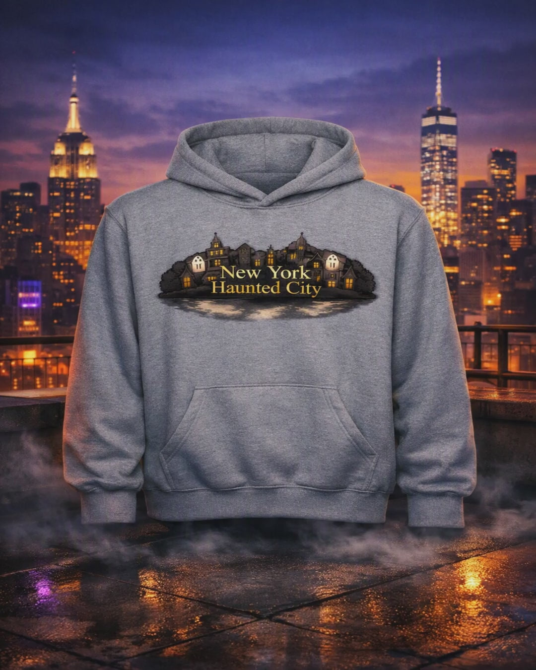 New York Haunted City Hoodie – Vintage Haunted NYC Pullover
